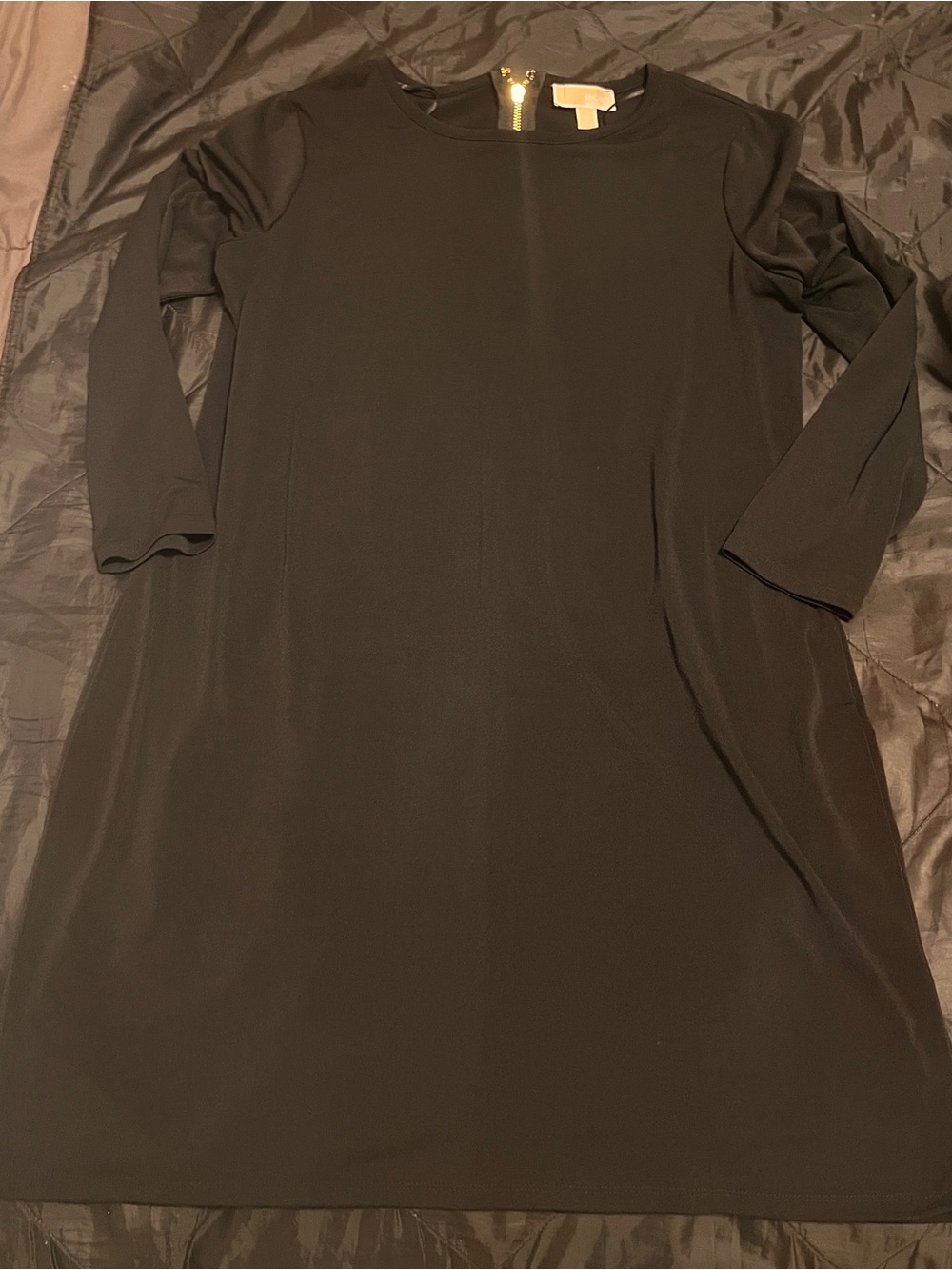 Classic Black Long-Sleeve Shift Dress - Michael Kors